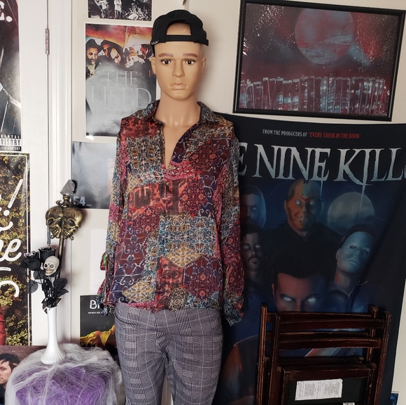 Asos polyester pattern button down - Picture 9 of 11